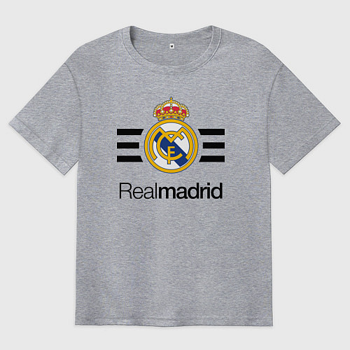 Мужская футболка оверсайз Real Madrid Lines / Меланж – фото 1