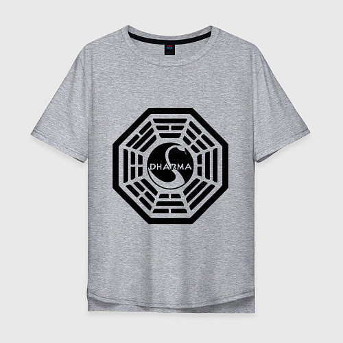 Мужская футболка оверсайз Lost dharma / Меланж – фото 1