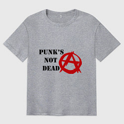 Футболка оверсайз мужская Punks not dead, цвет: меланж