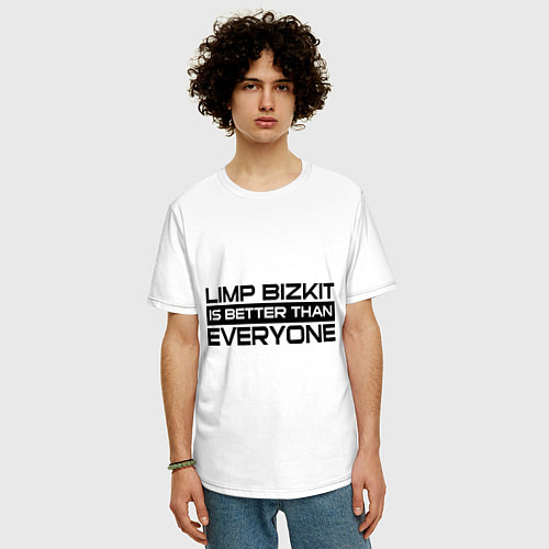 Мужская футболка оверсайз Limp Bizkit: Everyone / Белый – фото 3