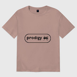 Футболка оверсайз мужская Prodigy лого с муравьем, цвет: пыльно-розовый