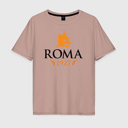 Футболка оверсайз мужская AS Roma 1927, цвет: пыльно-розовый