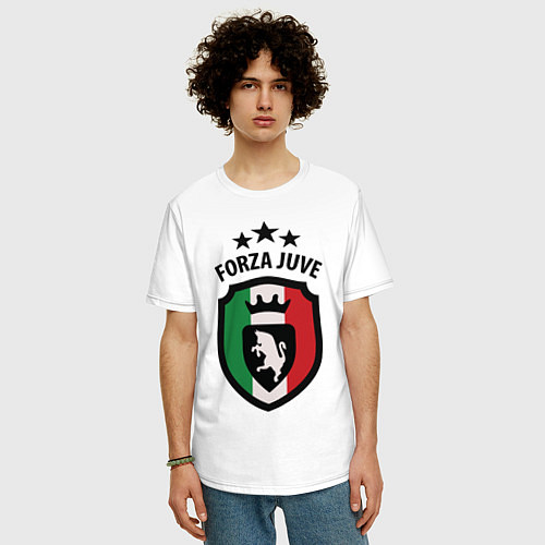 Мужская футболка оверсайз Forza Juventus / Белый – фото 3