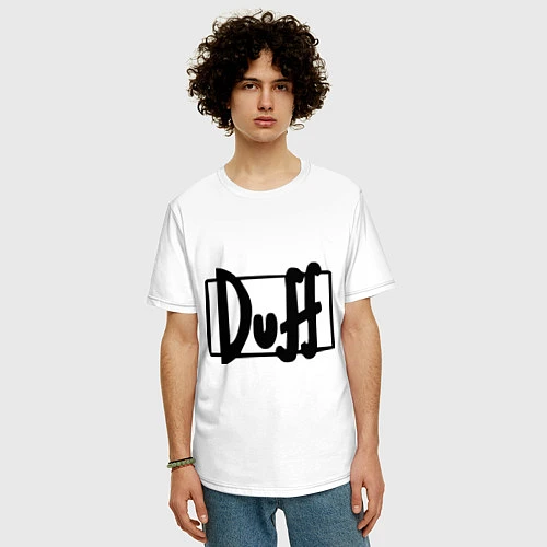 Мужская футболка оверсайз Duff / Белый – фото 3