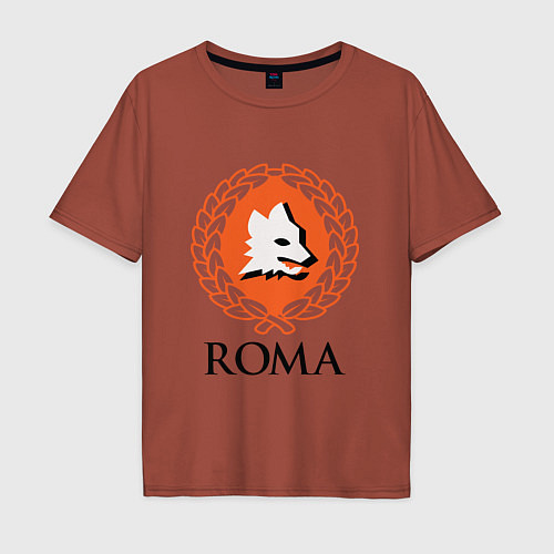 Мужская футболка оверсайз Roma / Кирпичный – фото 1