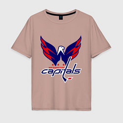 Футболка оверсайз мужская Washington Capitals: Ovechkin, цвет: пыльно-розовый