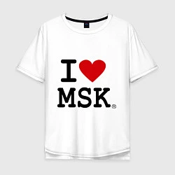 Футболка оверсайз мужская I love MSK, цвет: белый