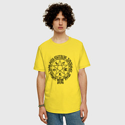Футболка оверсайз мужская Hellsing Pentagram, цвет: желтый — фото 2