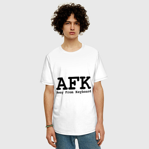 Мужская футболка оверсайз AFK: Away From Keyboard / Белый – фото 3