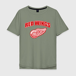 Футболка оверсайз мужская Detroit Red Wings, цвет: авокадо