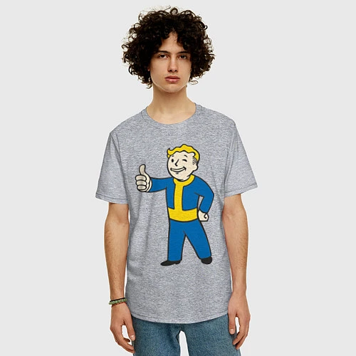 Мужская футболка оверсайз Fallout Boy / Меланж – фото 3
