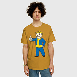 Футболка оверсайз мужская Fallout Boy, цвет: горчичный — фото 2