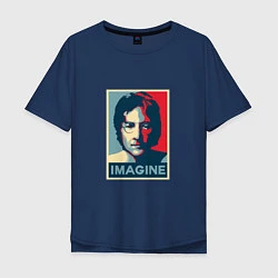 Футболка оверсайз мужская Lennon Imagine, цвет: тёмно-синий