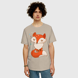 Футболка оверсайз мужская Лисичка, цвет: миндальный — фото 2