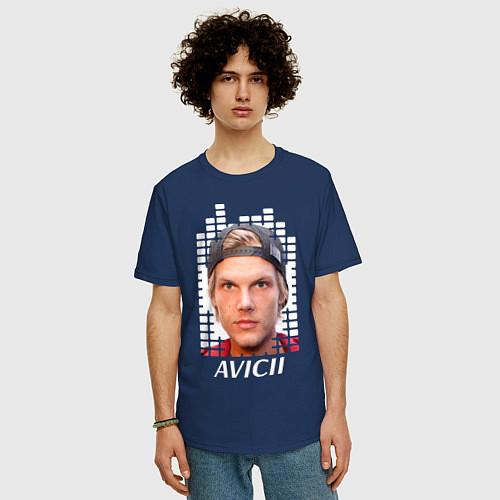 Мужская футболка оверсайз EQ: Avicii / Тёмно-синий – фото 3