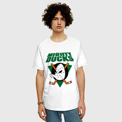 Футболка оверсайз мужская Anaheim Mighty Ducks, цвет: белый — фото 2
