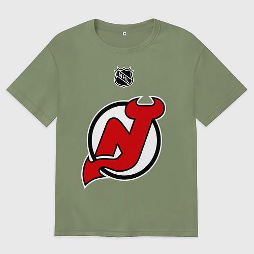 Мужская футболка оверсайз New Jersey Devils: Kovalchuk 17 / Авокадо – фото 1