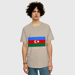 Футболка оверсайз мужская Азербайджан, цвет: миндальный — фото 2