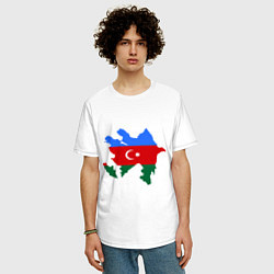 Футболка оверсайз мужская Azerbaijan map, цвет: белый — фото 2