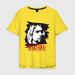 Футболка оверсайз мужская Nirvana: Kurt Cobain, цвет: желтый