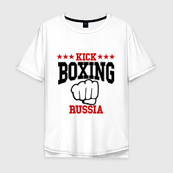 Футболка оверсайз мужская Kickboxing Russia, цвет: белый