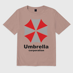Футболка оверсайз мужская Umbrella corporation, цвет: пыльно-розовый
