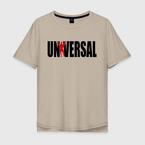 Мужская футболка оверсайз Universal bodybilding / Миндальный – фото 1