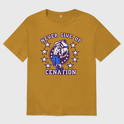 Футболка оверсайз мужская WWE Never Give Up, цвет: горчичный