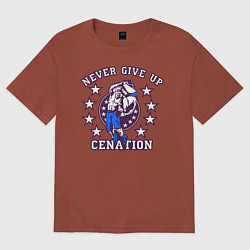 Футболка оверсайз мужская WWE Never Give Up, цвет: кирпичный