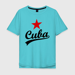 Футболка оверсайз мужская Cuba Star цвета бирюзовый — фото 1