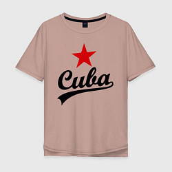 Футболка оверсайз мужская Cuba Star, цвет: пыльно-розовый