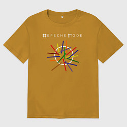 Футболка оверсайз мужская Depeche Mode: Lines, цвет: горчичный