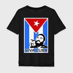 Футболка оверсайз мужская Fidel: Viva, Cuba!, цвет: черный