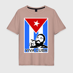 Мужская футболка оверсайз Fidel: Viva, Cuba!