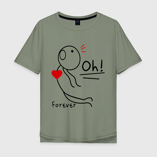 Мужская футболка оверсайз Oh: Forever / Авокадо – фото 1