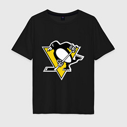 Футболка оверсайз мужская Pittsburgh Penguins, цвет: черный