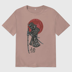 Футболка оверсайз мужская Самурай, цвет: пыльно-розовый