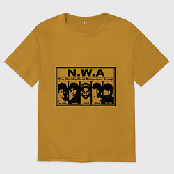 Футболка оверсайз мужская NWA, цвет: горчичный