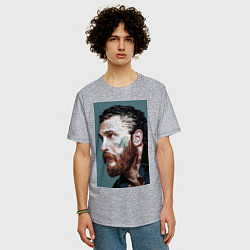 Футболка оверсайз мужская Том Харди Ван Гога, цвет: меланж — фото 2