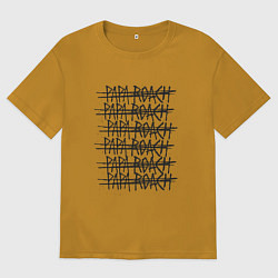 Футболка оверсайз мужская Paparoach Gaps, цвет: горчичный