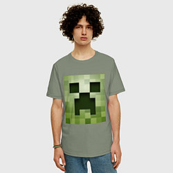 Футболка оверсайз мужская Мinecraft creeper, цвет: авокадо — фото 2