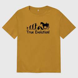 Футболка оверсайз мужская Настоящая эволюция, цвет: горчичный