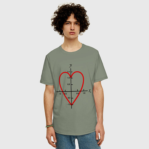 Мужская футболка оверсайз Формула любви математическая 2 / Авокадо – фото 3