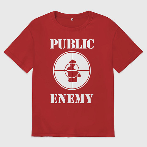 Мужская футболка оверсайз Public Enemy / Красный – фото 1