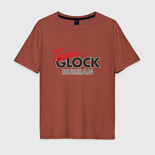 Мужская футболка оверсайз Team Glock / Кирпичный – фото 1