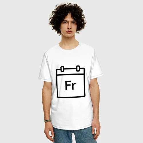 Мужская футболка оверсайз Фублока Fr / Белый – фото 3