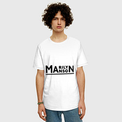 Футболка оверсайз мужская Marilyn Manson, цвет: белый — фото 2