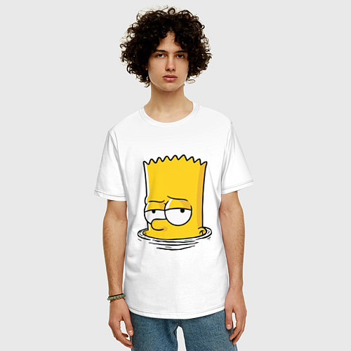 Мужская футболка оверсайз Bart drowns / Белый – фото 3