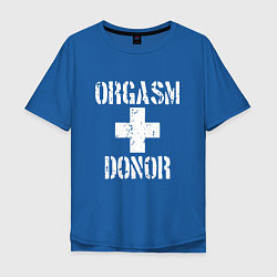 Футболка оверсайз мужская Orgasm + donor цвета синий — фото 1