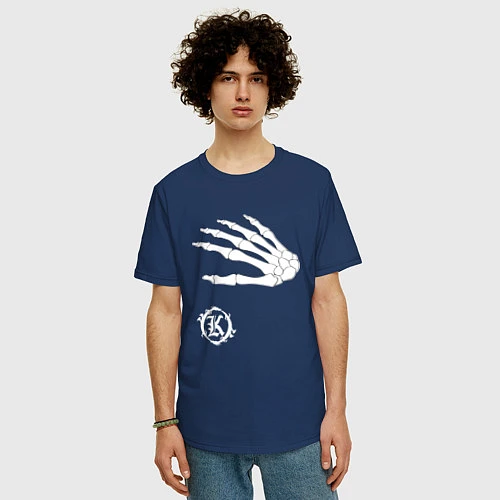 Мужская футболка оверсайз Кукрыниксы: Кости / Тёмно-синий – фото 3